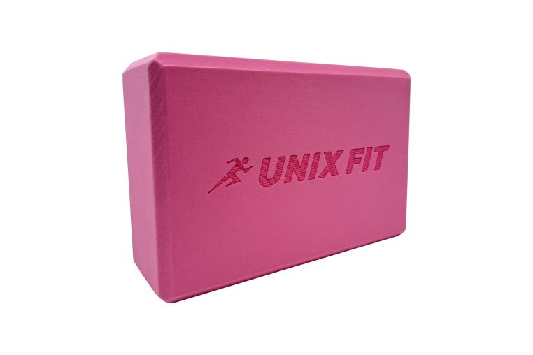 Блок для йоги и фитнеса UNIX Fit (200 г) 23 х 15 х 7 см, 1 шт, розовый фото 1