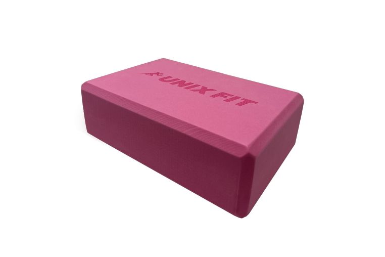 Блок для йоги и фитнеса UNIX Fit (200 г) 23 х 15 х 7 см, 1 шт, розовый фото 2
