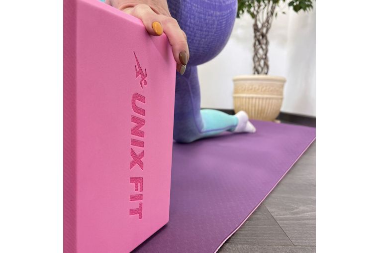 Блок для йоги и фитнеса UNIX Fit (200 г) 23 х 15 х 7 см, 1 шт, розовый фото 6