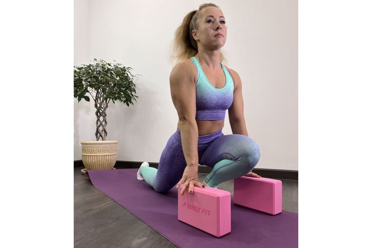 Блок для йоги и фитнеса UNIX Fit (200 г) 23 х 15 х 7 см, 1 шт, розовый фото 8