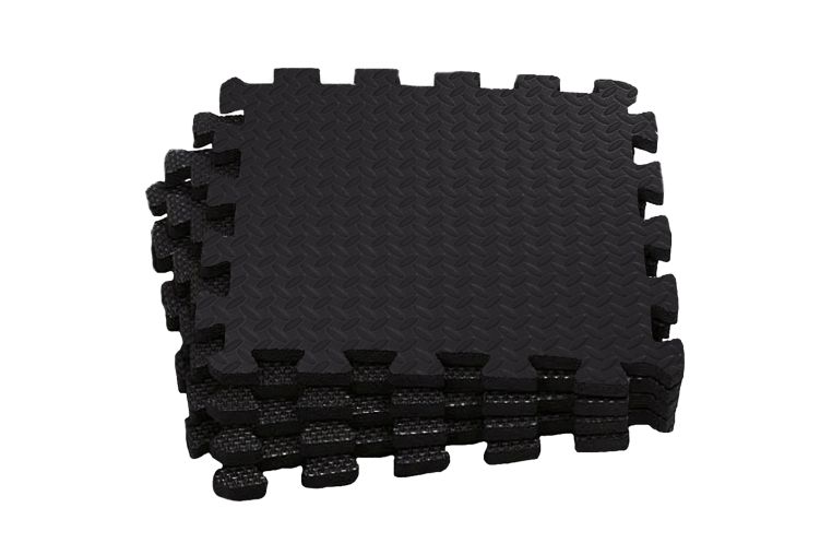 Коврик-пазл UNIX Fit влагостойкий для йоги и фитнеса, 30 х 30 х 1 см, черный, 4 шт. 