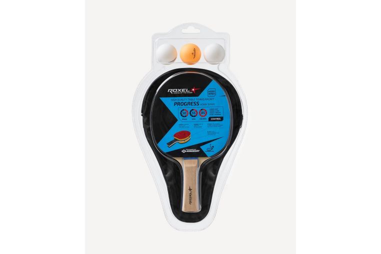 Набор для настольного тенниса Roxel Hobby Progress, 1 ракетка, 3 мяча, чехол 