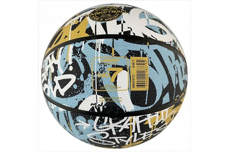 Мяч баскетбольный Larsen RB7 Graffiti Street Blue/Yellow фото 1