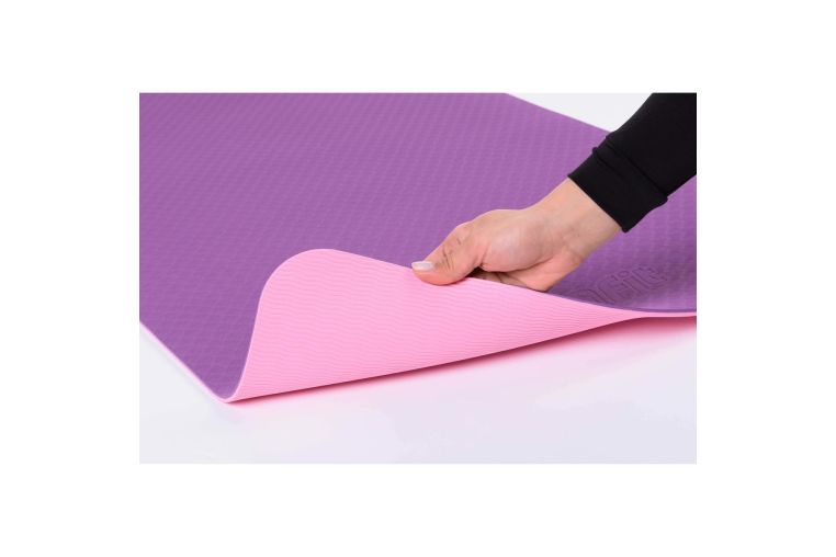 Коврик для йоги и фитнеса ПРОФ (фиолетовый-розовый) 6 мм PROFI-FIT фото 1