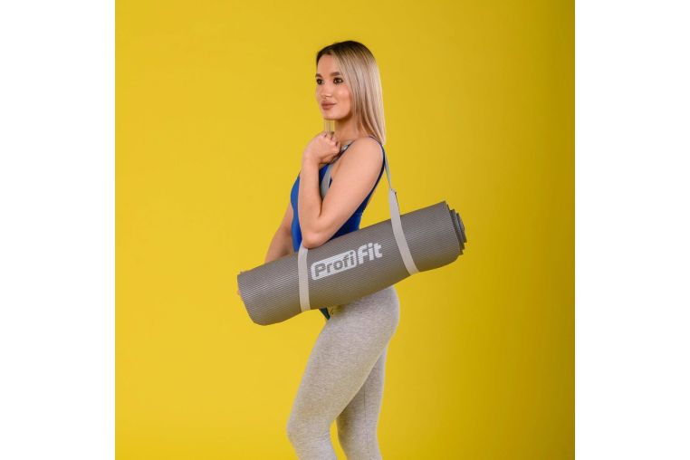 Коврик для фитнеса СОФТ ЛАЙН (серый) 12 мм PROFI-FIT фото 3
