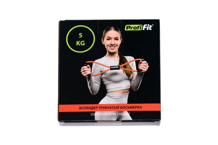 Эспандер трубчатый восьмерка, красный, сопротивление среднее 5 кг PROFI-FIT РАСПРОДАЖА фото 1
