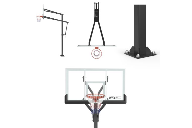 Баскетбольная стойка стационарная UNIX Line B-Stand-TG PRO 72"x42" R45 H230-305 см фото 9